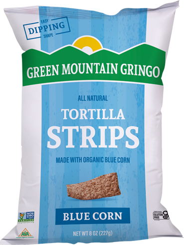 Green Mountain Gringo Tortilla Strips Organic Blue Corn 8oz 12ct